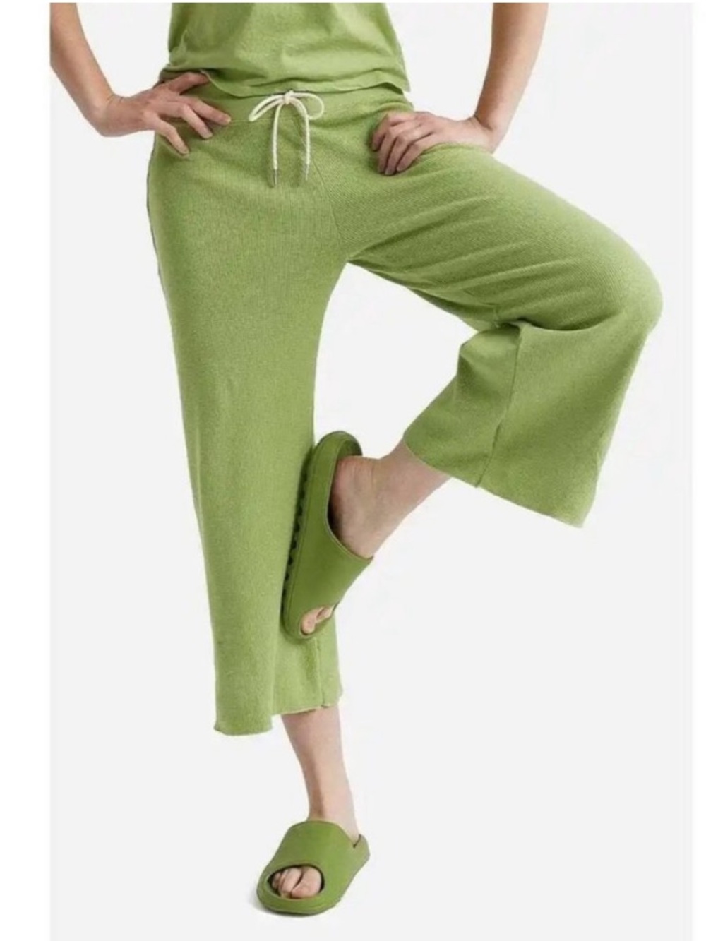 MATE the Label Green Organic Thermal Wide Leg Pant XL
